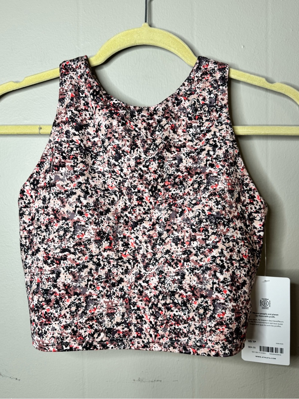 Athleta NEW Conscious Crop Printed Sports Bra D-DD+ Multicolored XS